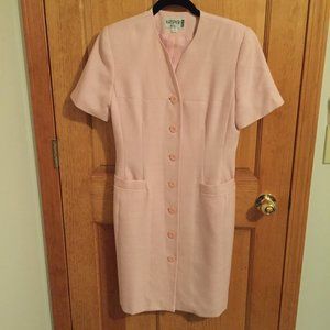 Women's Size 6 Kasper Linen Look Pink Dress